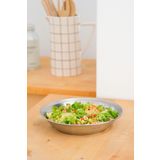 Beige & Stone Metal 21 cm Salata Kısır Meyve Sunum Tabağı