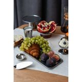 Beige & Stone Metal Sunum Tabağı 33x13x1 cm Dikdörtgen Mat Gri Yüzeyli Dayanıklı 1 Adet