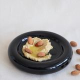 Beige & Stone Seramik Küçük Boy Parlak Siyah Donut Tatlı Tabağı 14 cm Yuvarlak Şekil