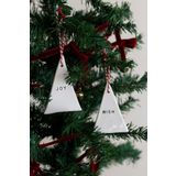 Beige & Stone Yılbaşı El Yapımı Seramik 2 Li Çam Ağacı Süsü Joy Wish