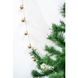 Beige & Stone Yılbaşı Jüt İp Gold Yuvarlak Çanlı Zincir Noel Çam Ağaç Süsü