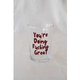 Beige & Stone "You're Doing Fucking Great" Cam Meşrubat & Su Bardağı - 510 mL