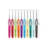 BEİLYS COSMETİCS & ACCESSORY 10 adet tığ seti, kaymaz dantel tığ iğnesi, renkli ince tığ seti, ergonomik plastik saplı 428