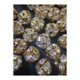 BEİLYS COSMETİCS & ACCESSORY 10 mm Zirkon Taşlı Gold Kasa Kristal Beyaz Taşlı Rondela (30 ADET)