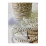 BEİLYS COSMETİCS & ACCESSORY 4 Mm Çift Sıralı Şerit Yarım İnci Boncuk, 5 Metre Krem Renk Şerit Yarım İnci Plastik Boncuk