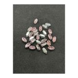 BEİLYS COSMETİCS & ACCESSORY 5x10 (1 CM) Mekik Kasalı Dikme Cam Taş Gümüş Kasa Pembe Taş 50 Adet