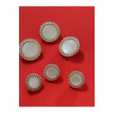 BEİLYS COSMETİCS & ACCESSORY 6'lı 3 Büyük 2,1 cm 3 Küçük 1,5 cm Sedef kaplama Kıvrımlı Gold Deyat içi taşlı Tasarım Düğme(BD25)