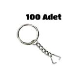 Beilys Cosmetics & Accessory Gümüş Rengi Anahtarlık Halkası Zincirli 100 Adet Pratik Kırtasiye Ürünü