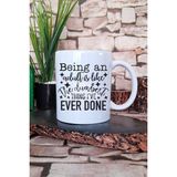 Being An Adult Is Like The Dumbest Thing Komik Hediyelik Baskılı Çay Kahve Sunum Kupa Bardak - Beyaz