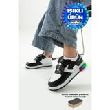 Beınsteps Çocuk Bebek Ayakkabı Rahat Ortopedik Nefes Alır Siyah Beyaz Çocuk Işıklı Spor Ayakkabı