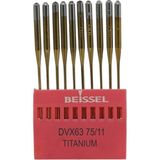 Beıssel Beissel DVX63 Sanayi Tipi Reçme Makinesi Iğnesi 11/75 Numara Altın Ses Uçlu 10 Adet (1 Paket - Standart