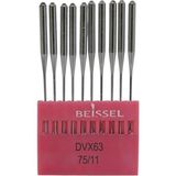 Beıssel Beissel DVX63 Sanayi Tipi Reçme Makinesi Iğnesi 11/75 Numara Ses Uçlu 10 Adet (1 Paket) - Standart