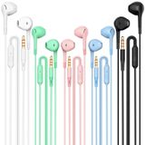 beisuosi Earbuds Headphones 5 in One Pack, Wired Earbud with Heavy Bass Stereo Noise Blocking, Microphone, Compatible with iPhone, Android Phones, Laptops, Computers, iPad or Any Device with 3.5mm Interface