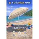 Bej 200 Cm Ayarlanabilir Fon Model Plaj Şemsiyesi