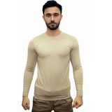 Bej Askeri Termal Microfiber Uzun Kol Tişört- Mikrofiber Spor Tişörtü