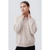 Bej Basic O Yaka Oversize Kadın Sweatshirt - 97053