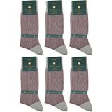 Bej - Bordo Çizgi Desen 6'lı Ultra Lüks Bambu Erkek Çorap CRP305 - 41 - 44