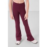 Bej-Bordo Pamuklu O Yaka Standart Fit Basic İspanyol Paça Kız Çocuk Tayt Takım - 75192