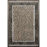 Bej Çerçeve Modern Geometrik Etnik Eskitme Desenli Boho Makinada Yıkanabilir Hafif Hav Toz Vermez Leke Tutmaz Kaymaz Taban Dijital Makine Baskı Halı Oturma Odası Salon Yolluk Koridor Mutfak Halısı