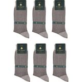 Bej Çizgi Desen 6'lı Ultra Lüks Bambu Erkek Çorap CRP308 - 41 - 44