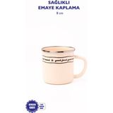 Bej Emaye Kupa 400ML, Şık ve Dayanıklı, Sıcak ve Samimi Içecek Deneyimi Sağlar. - Seçenek 1