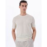 Bej Erkek Bisiklet Yaka Relaxed Fit Keten Karışımlı Kazak F5SM-KZK 2051 - XL
