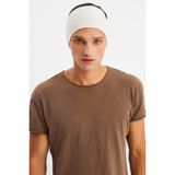 Bej Erkek Pamuklu Penye, Kaymaz, Ultra Hafif, Spor Geniş Saç Bandı Bandana Buff