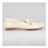 Bej Fiyonklu Deri Kadın Loafer