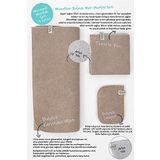 Bej-gri Microwell 3 Prç Set Microfiber Bulaşık Kurutma Matı Mutfak Seti 3'lü Kurulama Bezi Örtüsü
