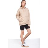 Bej Kanguru Cepli Basic Şardonlu Kız Çocuk Kapüşonlu Sweatshirt 21209 - 13 - 14 Yaş