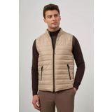 Bej Kapitone Dik Yaka Düz Garnisiz-Biyesiz Slim Fit Yelek 1009245150
