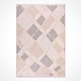 Bej Modern Polip Modern Geometrik Etnik Desenli Boho Makinada Yıkanabilir Hafif Hav Toz Vermez Leke Tutmaz Kaymaz Taban Dijital Makine Baskı Halı Oturma Odası Salon Yolluk Koridor Mutfak Halısı