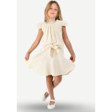 Bej Muslin Dantelli Kız Çocuk Tunik + Etekli Takım