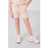 Bej Pamuklu Yumuşak Dokulu Standart Fit Basic Kız Çocuk Şort Takım - 75184