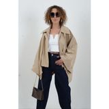 Bej Pelerin Trench - Standart