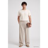 Bej Pileli Dokuma Palazzo Erkek Pantolon - 82201