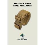 Bej Plastik Tokalı Klipsli Kobra Kemer