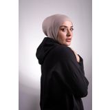 Bej Pratik Hazır Geçmeli Bone Viskon Kumaş Hijab Spor 2106_12