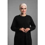 Bej Pratik Hazır Geçmeli Tesettür Bone Fukuro Piliseli Örgülü Güllü 1823_12