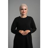 Bej Pratik Hazır Geçmeli Tesettür Bone Sandy Kumaş Büzgülü 2114_12