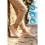 Bej Rahat Hafif Taban Lastik Bağcıklı Kadın Casual Ayakkabı BD-034