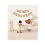 Bej Rakam Folyo Balon Retro Kalp Folyo Balon Seti Kraft Gold Altın Happy Birthday Yazı Banner, 787545523