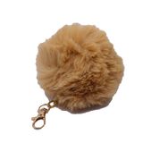 Bej Renk Peluş Ponpon Anahtarlık 976