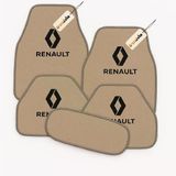 Bej Renk Renault Uyumlu 5’Li Halı Paspas Takımı Kaymaz Tabanlı, Yıkanabilir Oto Paspas Seti