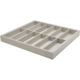 Bej Renk Süet Kumaş 12 Bölmeli Gözlük Standı 36X38 cm - Ahşap - Bej