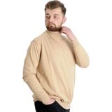 Bej Renkli ModeXL Büyük Beden Erkek Kazak Uzun Kol Dik Yaka 4XL Günlük Kullanım