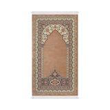 Bej Rumi Desen Kabartmalı Özel Dokuma Seccade