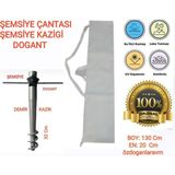 Bej Şemsiye Çantası ve Demir Kazık Seti, Şık ve Pratik Koruma Seçeneği - Seçenek 1