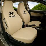 Bej Siyah Hyundai Logolu Ön Arka Oto Koltuk Kılıfı Penye Kumaş Takım