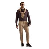 Bej Slim Düz Gabardin Bağcıklı Su Geçirmez Jogger Pantolon